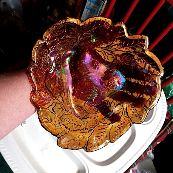 Vintage Indiana Amber Carnival Glass Dish - Picture 4 of 8